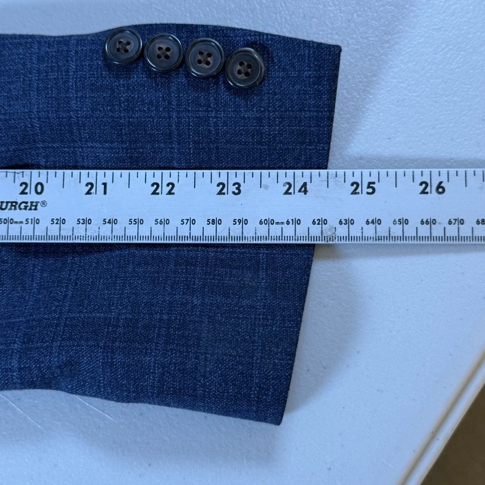 Chaps‎ Blazer Mens 40R Blue Check Plaid Sport Coat Jacket Business Casual Preppy